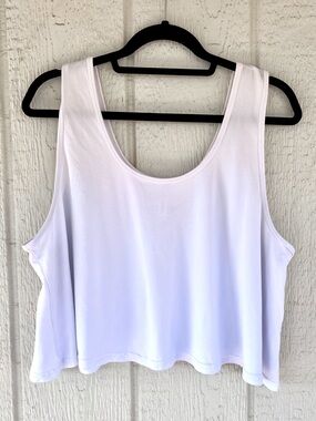 Fabletics White Workout Tank XXL Flowy Athletic Top Gym Athleisure